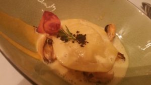 roodpootpatrijs met loof en ravioli